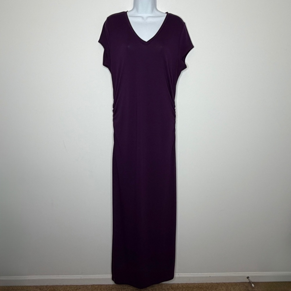 The Limited Purple Ruched Maxi Dress
